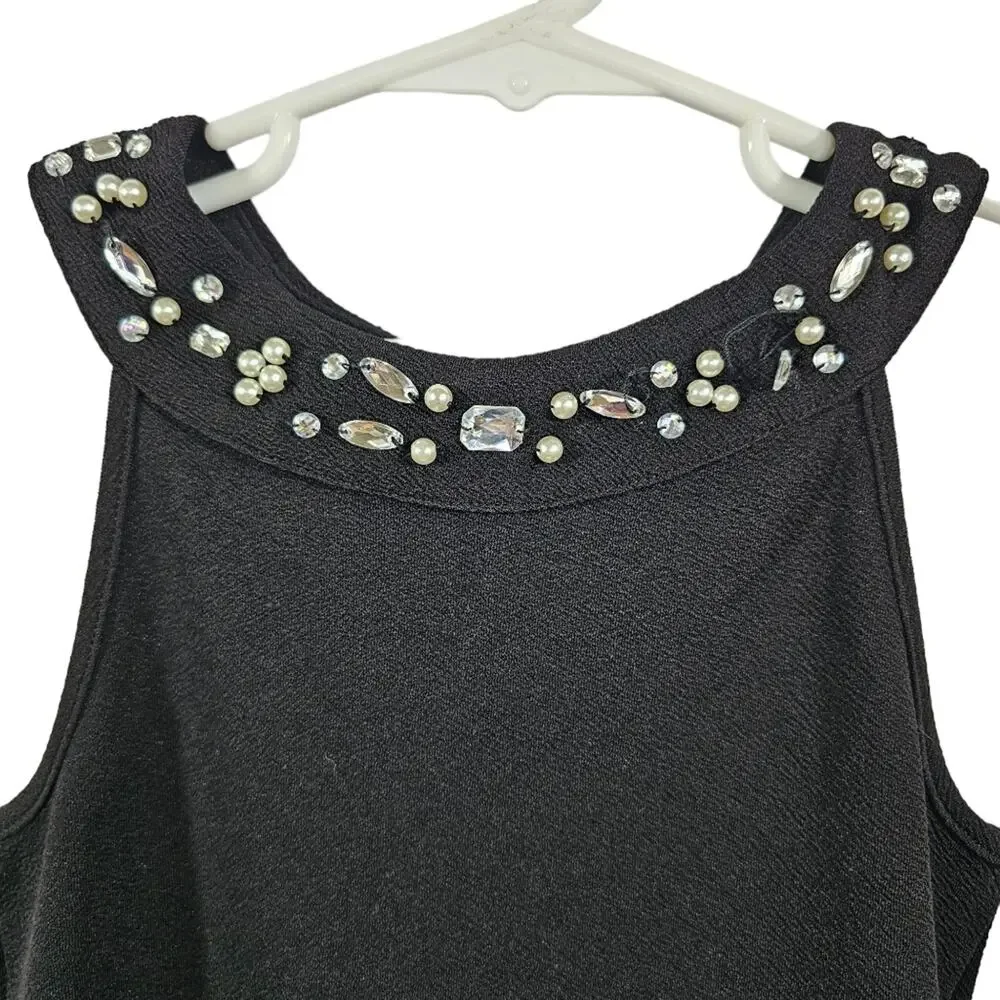 Children's Place Black Sleeveless Hi-Lo Dress With Rhinestones Girl's 7/8